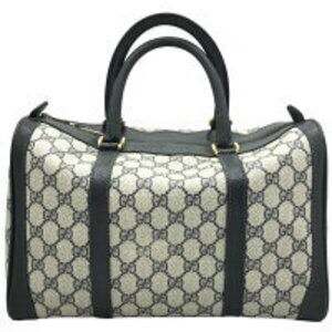 GUCCI Boston Handbag GG Plus Navy Blue